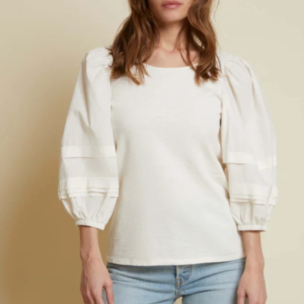 Nation LTD Cream Boxy 3/4 Sleeve Blouse